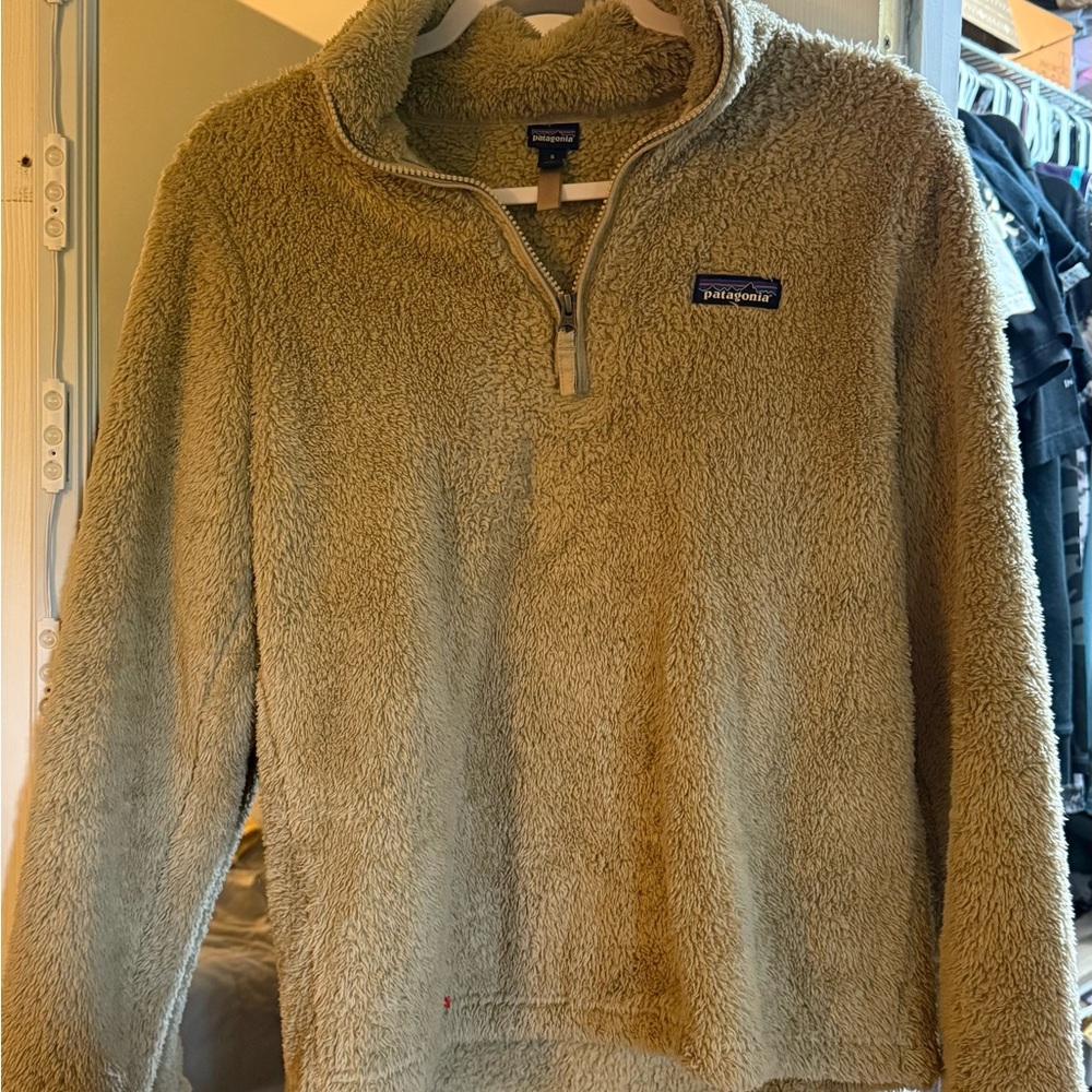 Patagonia Beige Fleece Half-Zip Pullover Small